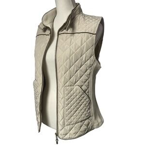 Miami‎ Quilted Ivory/Tan Vest Jacket Women's Medium